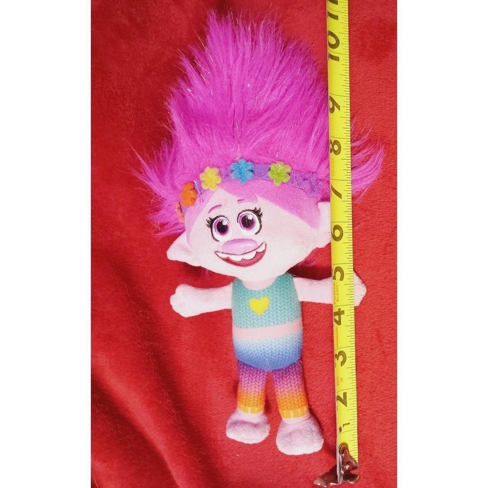 TrollsPoppy 10" Small Plush Trolls World Tour In Rare "Rainbow" Grand Finale Out
